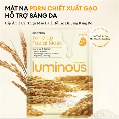 Mặt nạ Colorkey Luminous Rice PDRN Tone Up Facial Mask