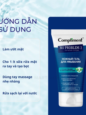 Gel Rửa Mặt Compliment No Problem Bio-Active Complex Với Prebiotics Và Amino Acids