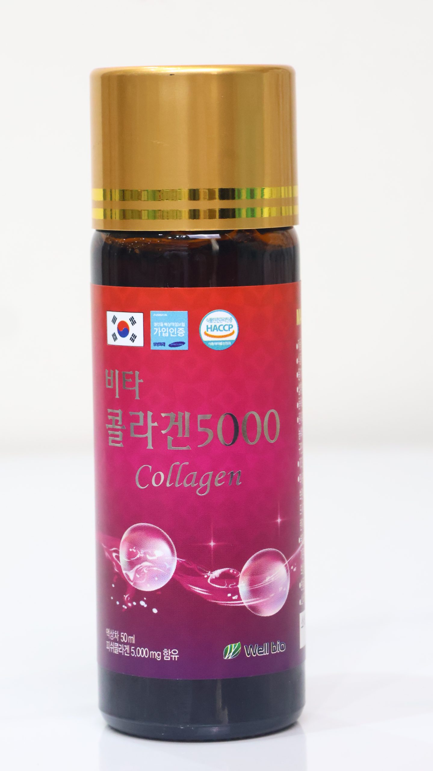 Đây là dòng thực phẩm chức năng hỗ trợ làm đẹp da dạng nước cao cấp đến từ thương hiệu Well Bio, Hàn Quốc. Sản phẩm cung cấp hàm lượng collagen đậm đặc giúp nuôi dưỡng làn da từ sâu bên trong, ngăn ngừa lão hóa và duy trì vẻ tươi trẻ.