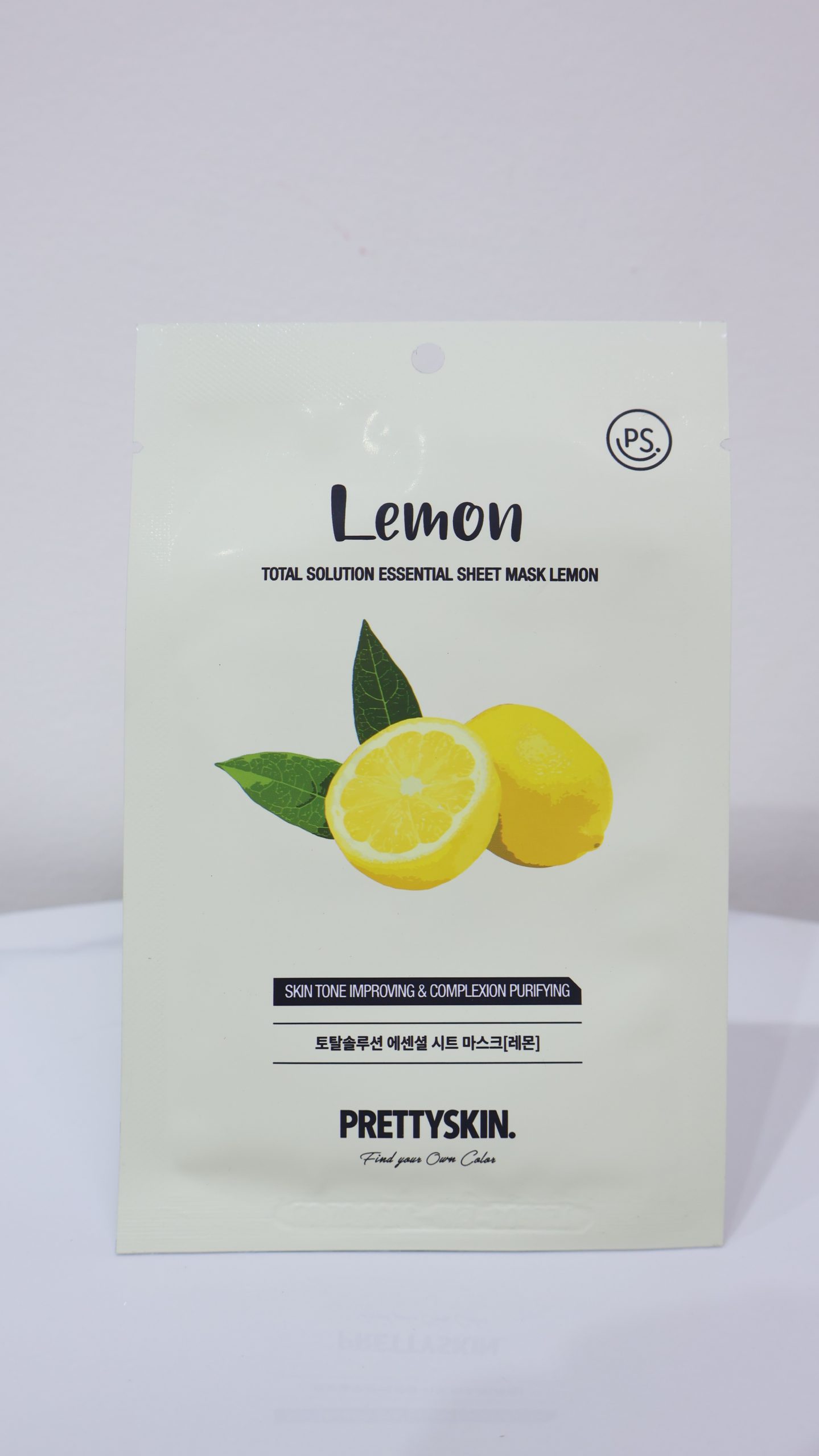 Mặt nạ giấy PrettySkin Total Solution Essential Sheet Mask - Lemon