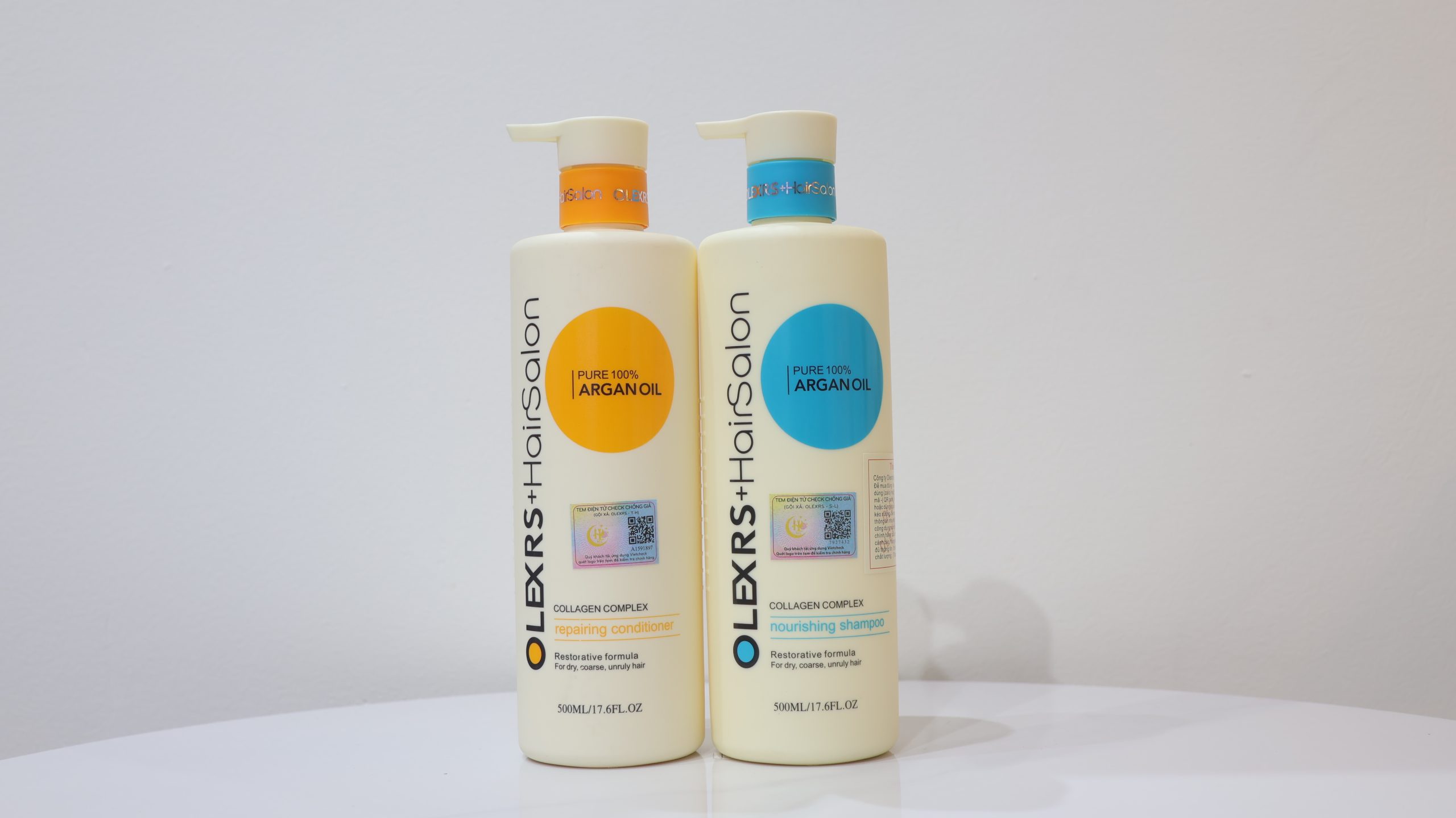 Bộ Gội Xả Phục Hồi Tóc OLEXRS+HairSalon Argan Oil Collagen Complex