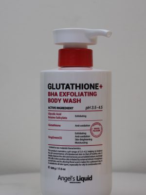 Angel's Liquid Glutathione+ BHA Exfoliating Body Wash là sản phẩm làm sạch cơ thể đa năng, kết hợp giữa khả năng tẩy tế bào chết hóa học và dưỡng sáng da chuyên sâu. Với công thức tối ưu có độ pH từ 3.5 - 4.5, sản phẩm giúp loại bỏ bã nhờn, tế bào chết và cải thiện tình trạng da xỉn màu, mang lại làn da mịn màng và khỏe mạnh.