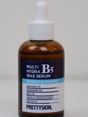 Prettyskin Multi Hydra B5 Max Serum là giải pháp dưỡng da chuyên sâu được thiết kế để phục hồi và cấp ẩm mạnh mẽ cho làn da. Với sự kết hợp của các hoạt chất nồng độ cao, sản phẩm giúp làm dịu tức thì các kích ứng và củng cố hàng rào bảo vệ da vững chắc.