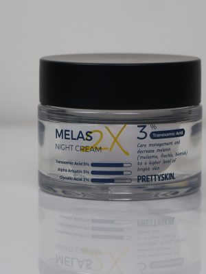 Pretty Skin Melas 2X Night Cream là dòng kem dưỡng chuyên sâu dành cho ban đêm, tập trung vào việc điều trị các vấn đề về sắc tố da. Sản phẩm hỗ trợ ức chế melanin mạnh mẽ, giúp làm mờ các vết nám, tàn nhang và dưỡng da trắng sáng đều màu.