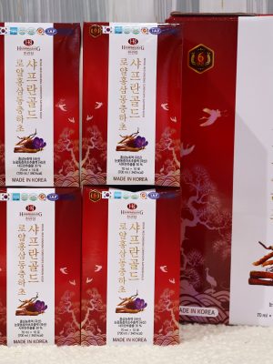 Nước Hồng Sâm Đông Trùng Hạ Thảo Nhụy Hoa Nghệ Tây Hankwanjang Royal Red Ginseng Cordyceps Saffron Gold.