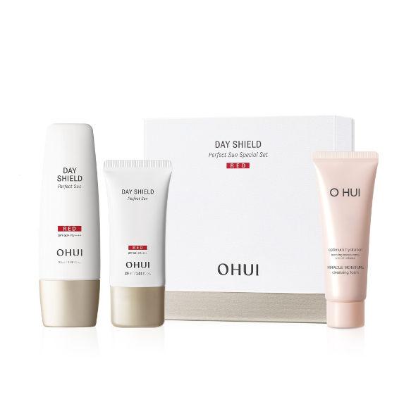 Set Kem Chống Nắng Ngăn Ngừa Lão Hóa OHUI Day Shield Perfect Sun Red Special Set
