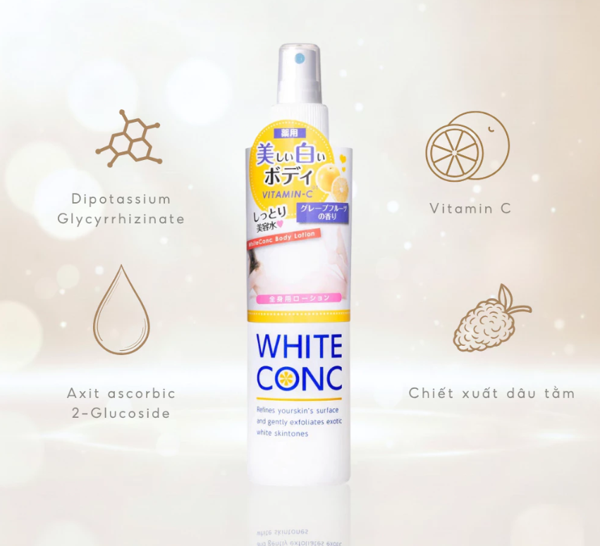 Xịt dưỡng trắng da White Conc Body Lotion (Vitamin C)