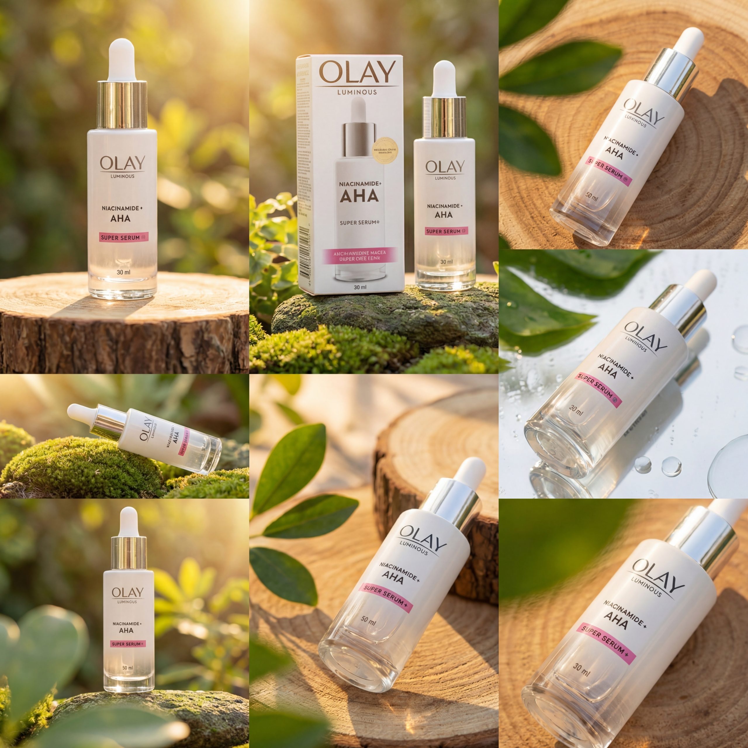 Olay Luminous Niacinamide + AHA Super Serum (30ml) Đây là dòng tinh chất dưỡng da cao cấp thuộc phân khúc làm sáng da của Olay. Sản phẩm được thiết kế chuyên biệt để giải quyết các vấn đề về vết thâm, sạm da và bề mặt da không đều màu thông qua sự kết hợp của các hoạt chất mạnh mẽ.