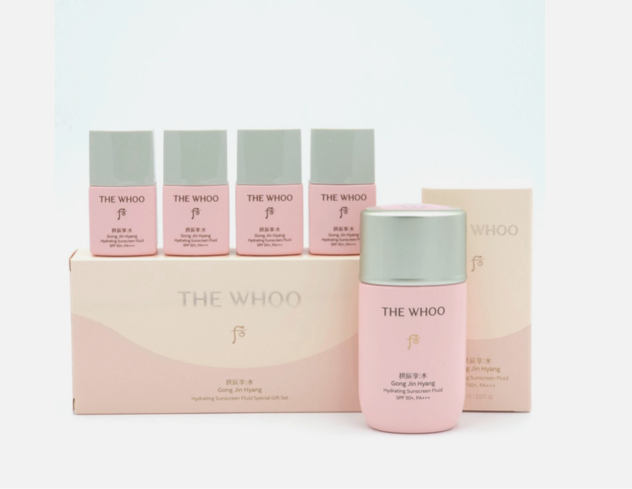 Set Kem Chống Nắng Cấp Ẩm Cao Cấp The Whoo Gong Jin Hyang Hydrating Sunscreen Fluid