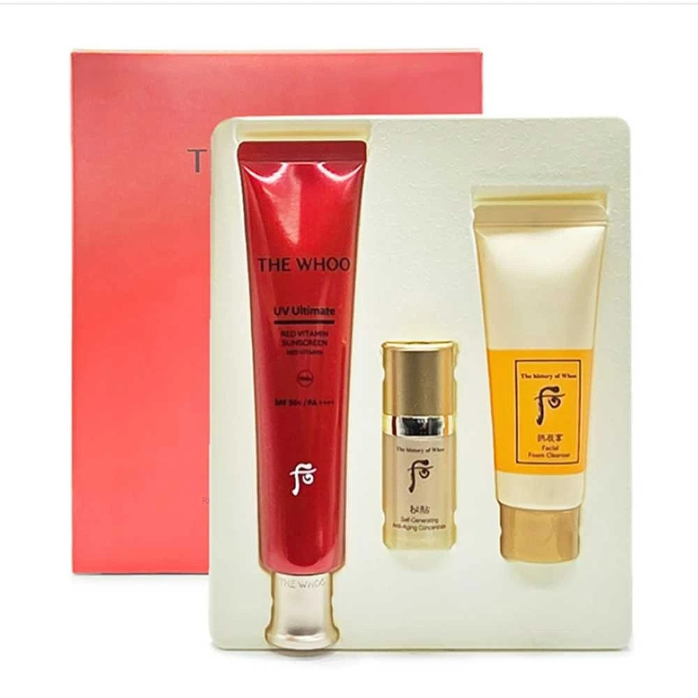 Set Kem Chống Nắng Vitamin Đỏ Phục Hồi Da The Whoo UV Ultimate Red Vitamin Sunscreen Special Set