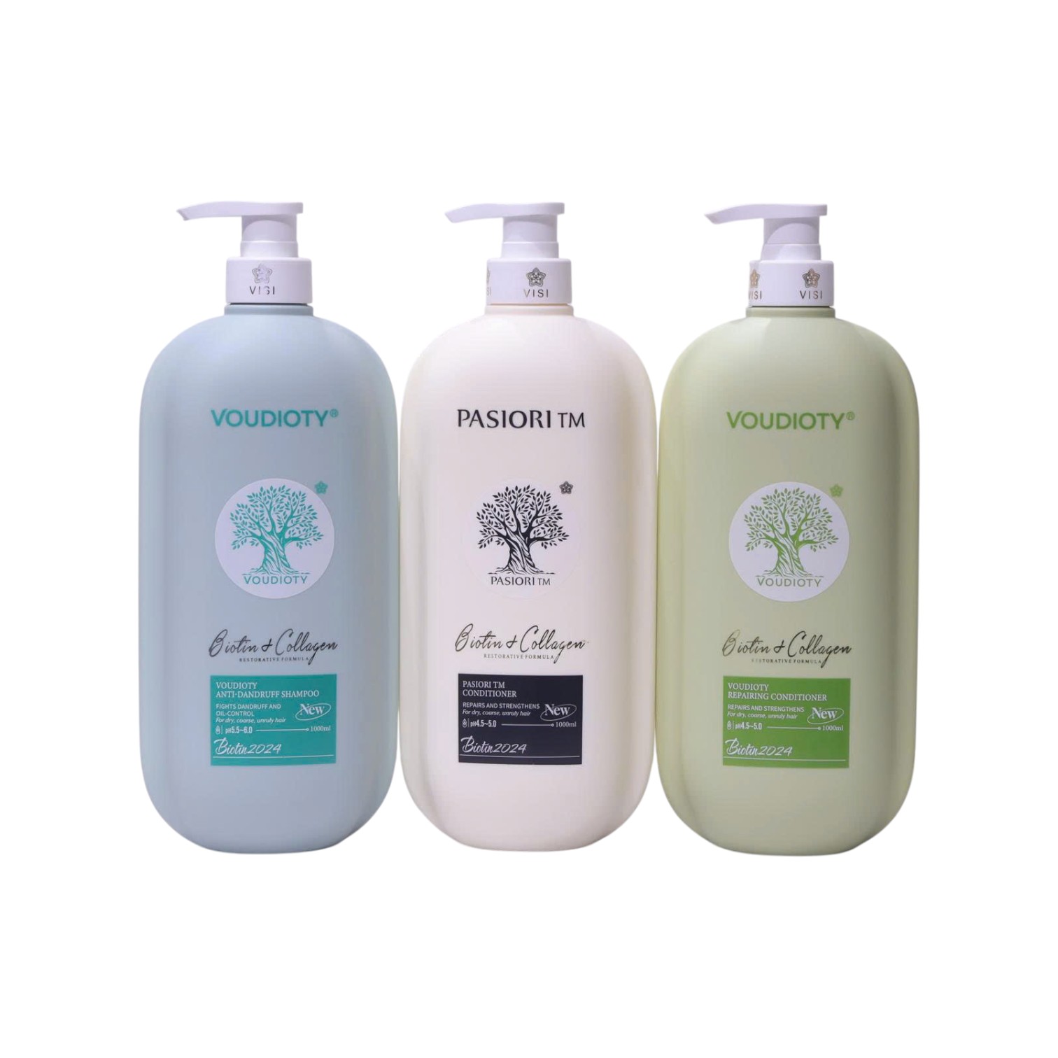 Sản Phẩm Gội Xả Phục Hồi Tóc Biotin & Collagen Voudioty & Pasiori