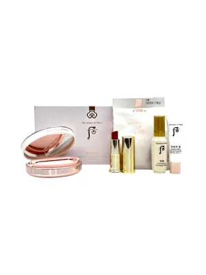 BỘ PHẤN NƯỚC NÂNG TÔNG TRẮNG SÁNG THE HISTORY OF WHOO RADIANT WHITE TONE UP SUN CUSHION SPECIAL SET - GIẢI PHÁP DƯỠNG TRẮNG, CHỐNG NẮNG VÀ TRANG ĐIỂM HOÀNG CUNG